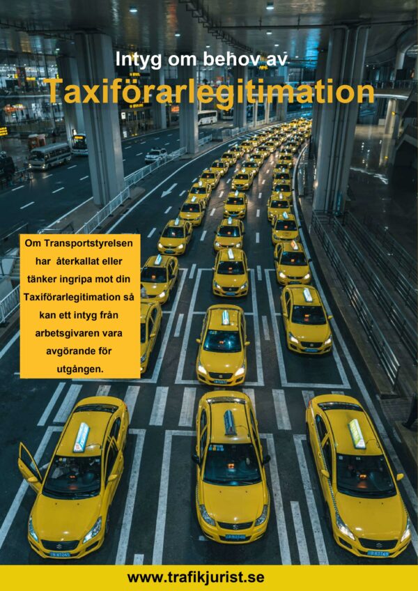 intyg taxiförarlegitimation