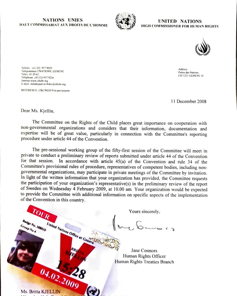 UN Invitation Britta M. Kjellin
