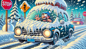 Snö på rutan